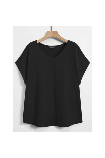 OEM Tricou de damă cu mânecă tip aripi de liliac, culoare uni