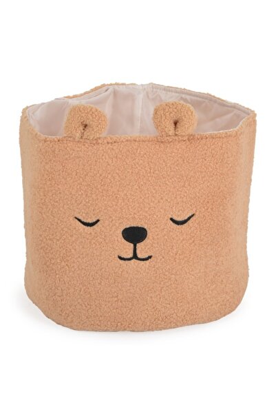 Moni Toys Coș Textil Jucării Copii Milo Ivory, Bouclé, Ursuleț Brodat, 40 L, ...