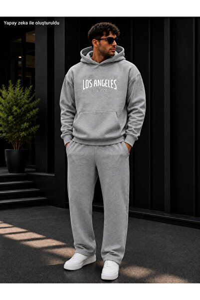 caddekombin Men's Los Angeles Est. 1998 Printed Tracksuit Set / Hooded Sweats...