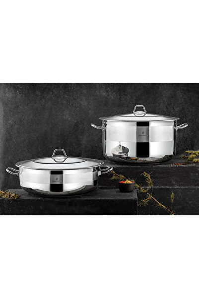 Grand Pilav-Karnıyarık 32x11 Cm Tekli Basık Tencere / 8 Lt.