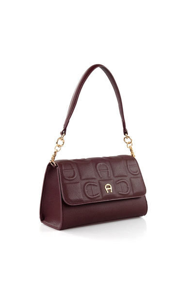 Aigner حقيبة كتف كلاسيكية منقوشة بغطاء قلاب