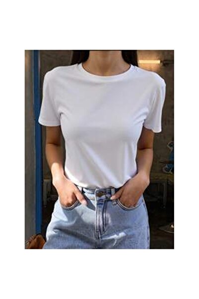 OEM Tricou solid cu guler rotund, vară, casual business pentru femei