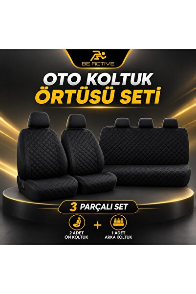 BE ACTİVE Oto Koltuk Koruma Kılıfı Seti Ön 2 Adet + Arka Koltuk Örtüsü Kapito...
