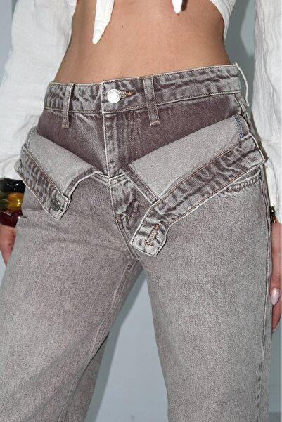 DENİKK TREND HIGH WAİST DESIGN DETAY ÖZEL YIKAMA EFEKTLİ WİDE LEG DENİM JEAN ...