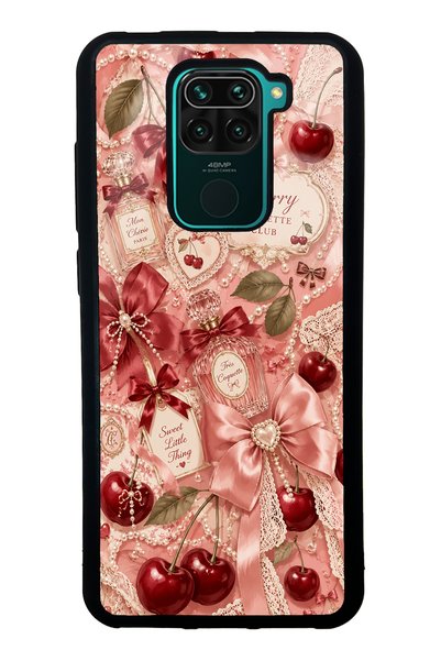 S Mode حافظة هاتف Xiaomi Redmi Note 9 بتصميم Coquette لامع مع عطر الكرز