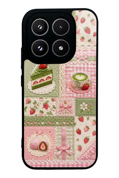 S Mode حافظة هاتف Xiaomi 17 Matcha Berry Quilt Design لامعة