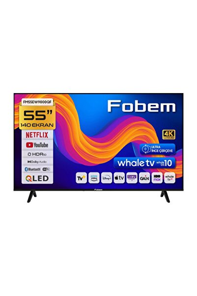 FOBEM FM55EW9000QF 55'' 139cm Ekran Ultra HD Dahili Uydu Alıcılı Ultra İnce Ç...