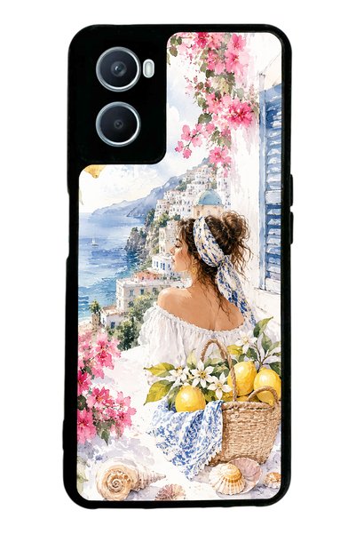 S Mode حافظة هاتف أوبو A96 بوزيتانو بلو بتصميم لامع