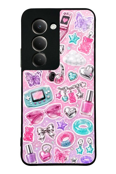 S Mode حافظة هاتف لامعة بتصميم Xiaomi Redmi 15 Y2K Sticker Dreams