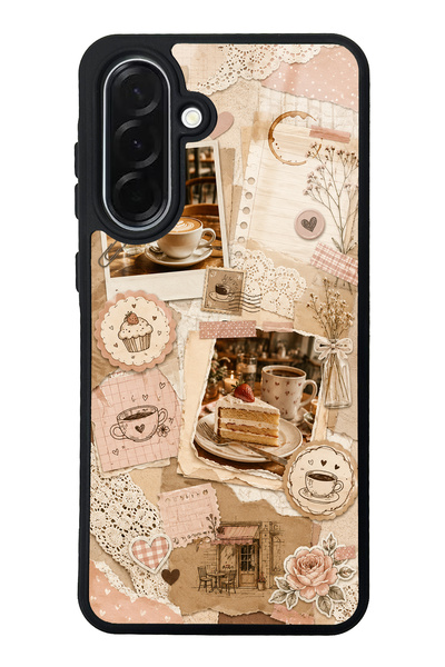 S Mode Samsung A36 Glossy Phone Case with Café Love Letters Design