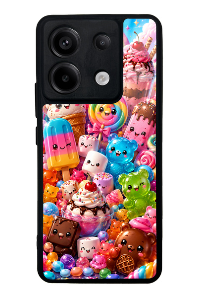 S Mode حافظة هاتف Xiaomi Redmi Note 13 Pro 5G Kawaii Candy Party بتصميم لامع