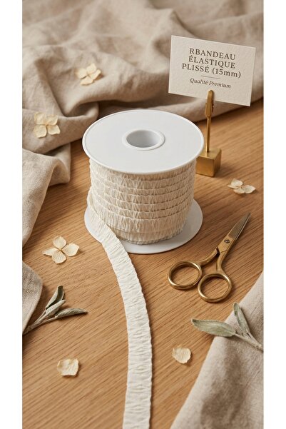 satab French Pleated Lapiaz Cotton 15mm Ribbon 25Meters