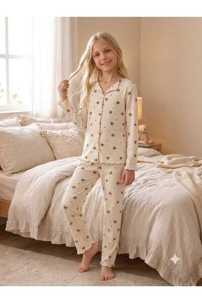 Ayıcık desenli çocuk pijama takımı