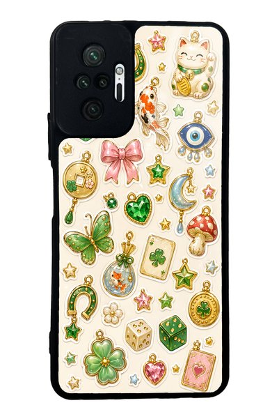 S Mode حافظة هاتف لامعة بتصميم Lucky Star Charms لهاتف Xiaomi Redmi Note 10 Pro