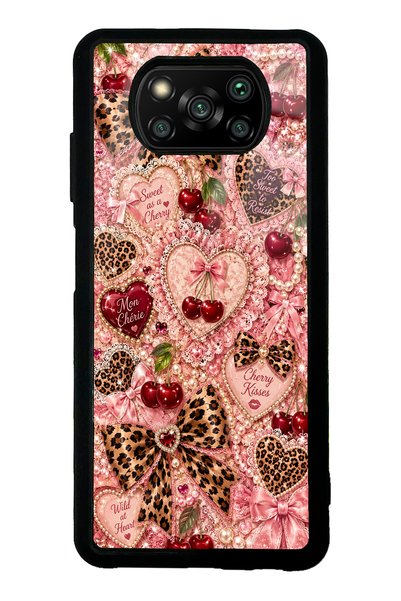 S Mode Xiaomi Poco X3 Wild Cherry Coquette Design Glossy Phone Case