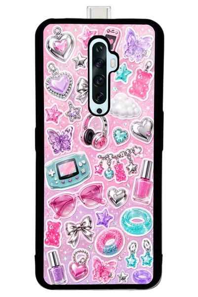 S Mode حافظة هاتف لامعة بتصميم Oppo Reno 2Z Y2K Sticker Dreams