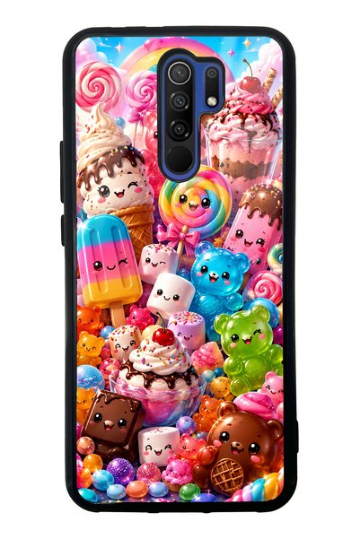 S Mode Xiaomi Redmi 9 Kawaii Candy Party Design Glossy Phone Case