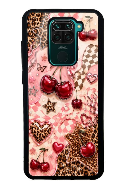 S Mode حافظة هاتف لامعة بتصميم Cherry Rebel Pop لهاتف Xiaomi Redmi Note 9