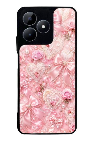 S Mode Realme C53 Pink Lace Romance Design Glossy Phone Case