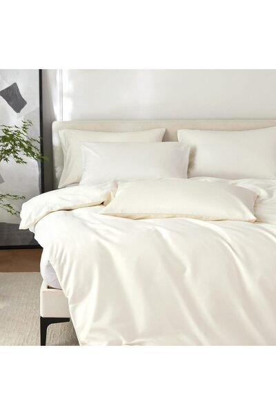 Generic Cotton Duvet Cover Set for Twin Size, Solid Color, Soft and Comfortab...