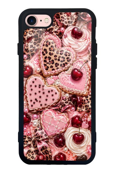 S Mode iPhone 7 Cherry Leopard Sweetheart Design Glossy Phone Case
