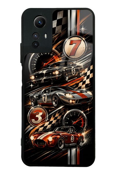 S Mode حافظة هاتف لامعة بتصميم أيقونات السرعة الكلاسيكية لهاتف Xiaomi Redmi N...