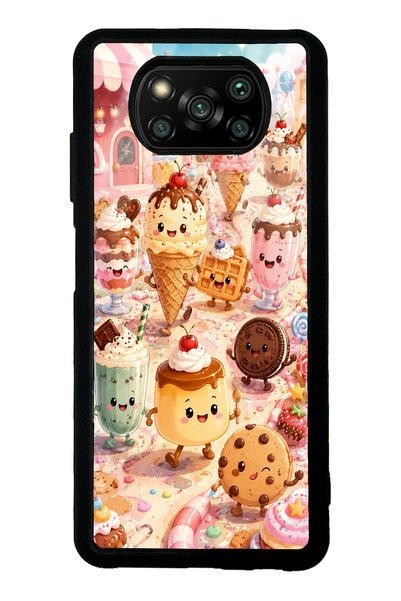 S Mode حافظة هاتف لامعة بتصميم Xiaomi Poco X3 Dessert Wonderland