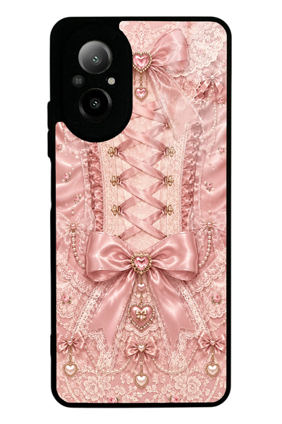 S Mode Realme 12 Lite Pink Corset Coquette Design Glossy Phone Case