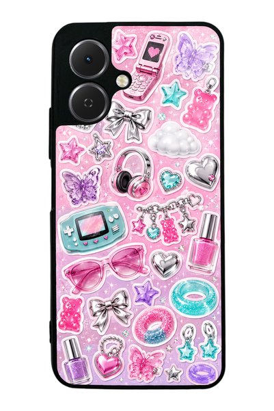 S Mode حافظة هاتف لامعة بتصميم Tecno Spark Go2 Y2K Sticker Dreams