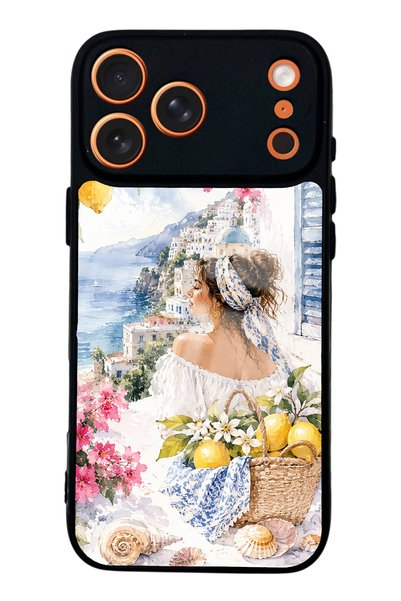 S Mode iPhone 17 Pro Max Positano Blue Design Glossy Phone Case