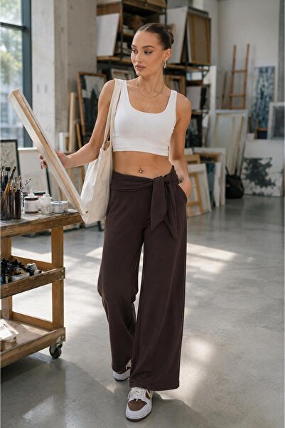 ŞİMAL Women's Waist Shawl Detailed Single Bottom Sweatpants 265198 -