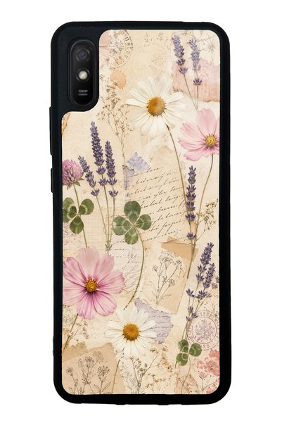 S Mode حافظة هاتف لامعة بتصميم حروف Wildflower لهاتف Xiaomi Redmi 9A