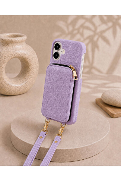 botyco Iphone 17 (6.3 inç) Uyumlu Yanları Açık Slım Tasarım Cüzdanlı Fermuarl...