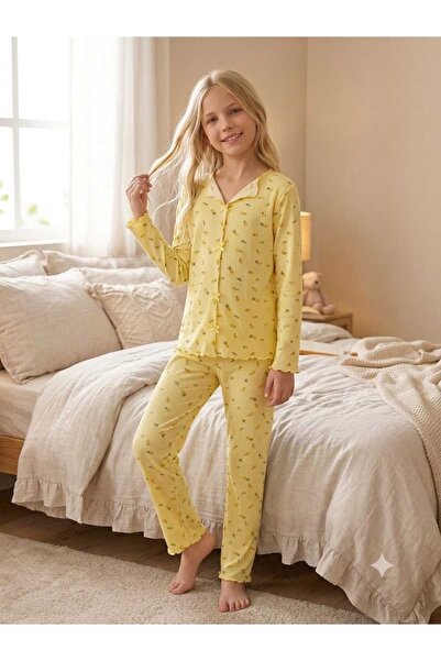 Limon desenli çocuk pijama takımı