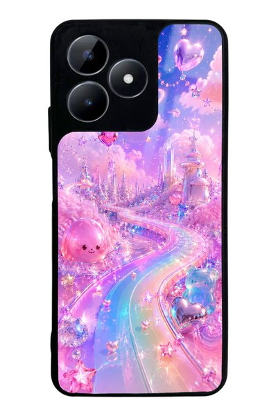S Mode Realme C53 Crystal Heart City Design Glossy Phone Case