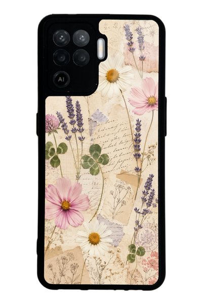 S Mode حافظة هاتف لامعة بتصميم حروف Wildflower لهاتف Oppo Reno 5 Lite