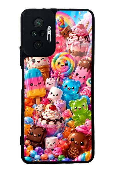 S Mode Xiaomi Redmi Note 10 Pro Kawaii Candy Party Design Glossy Phone Case
