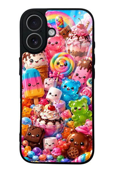 S Mode iPhone 17 Kawaii Candy Party Design Glossy Phone Case