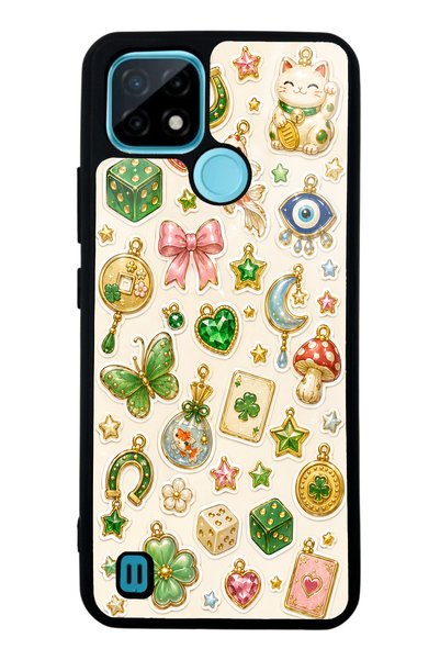 S Mode Realme C21 Glossy Phone Case with Lucky Star Charms Design