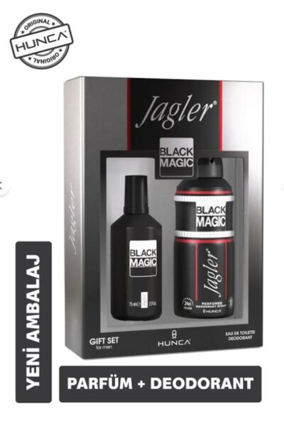 Hunca BLACK MAGİC Erkek Parfüm Seti 90 ml Parfüm + 150 ml Deodorant+Classic K...