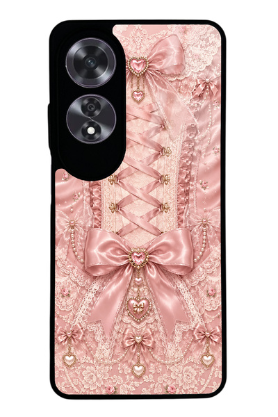 S Mode Oppo A60 Pink Corset Coquette Design Glossy Phone Case
