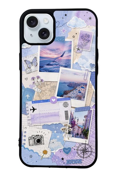 S Mode iPhone 15 Plus Pastel Travel Diary Design Glossy Phone Case