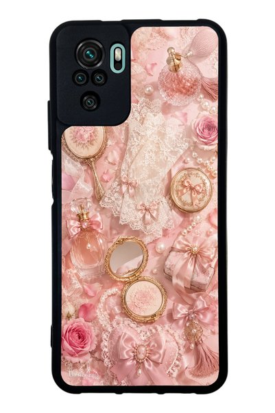 S Mode حافظة هاتف لامعة بتصميم وردي عتيق لهاتف Xiaomi Redmi Note 10