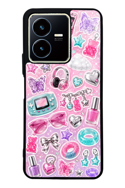 S Mode حافظة هاتف لامعة بتصميم Vivo Y22s Y2K Sticker Dreams