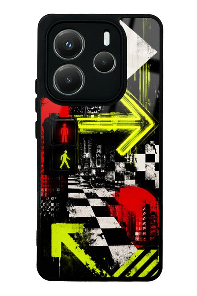 S Mode غطاء هاتف لامع بتصميم نيون من سلسلة Xiaomi Redmi Note 14 5G