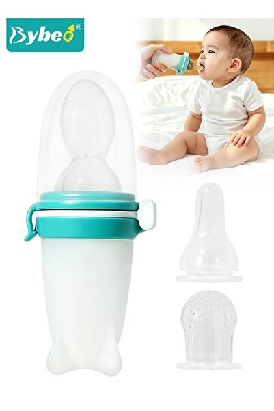 BYBEO 3-in-1 Baby Food Feeder With Feeding Spoon, Fruit Feeder Pacifier and M...