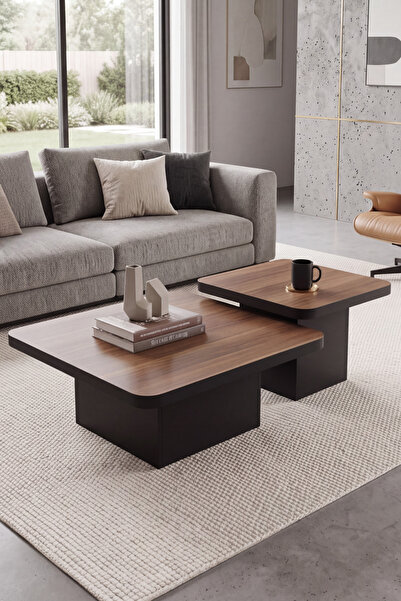 Forte Home Tetra 2'li Kare Orta Sehpa