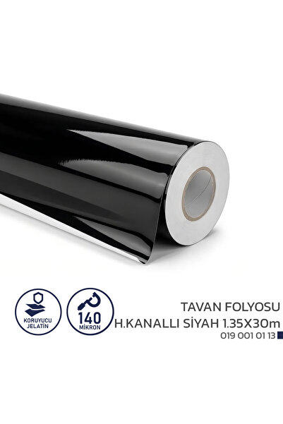 Niken Black Air Ducting Ceiling Foil 1.35X30M - Glossy Vehicle Covering Foil