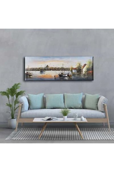 enmalife İstanbul Manzara Panoramik Kanvas Duvar Tablosu