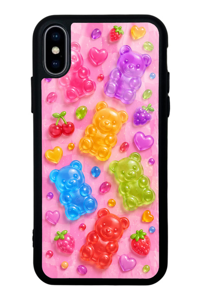 S Mode حافظة هاتف لامعة بتصميم فواكه كاندي بير لهاتف آيفون Xs Max